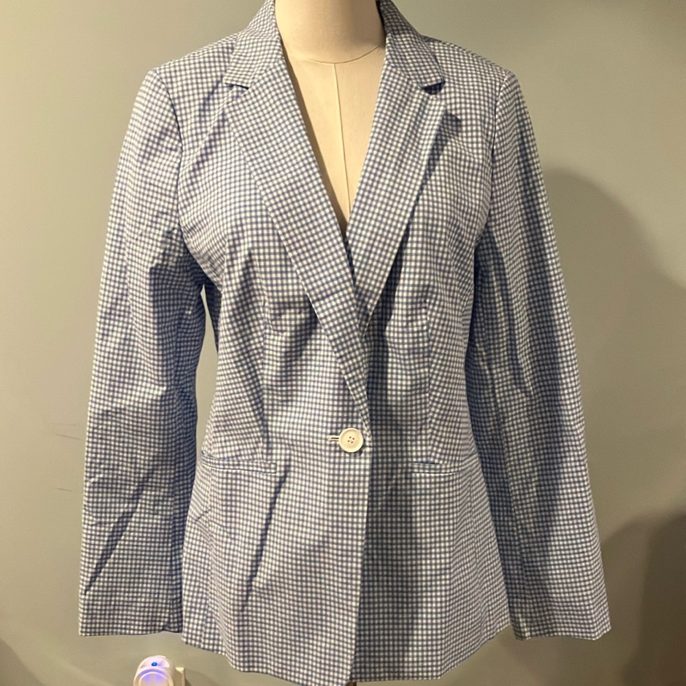 NWT Talbots gingham blazer
